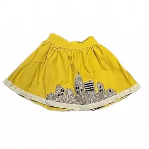 Persnickety boutique cotton canvas elastic back appliqué skirt yellow 6 girls - Picture 1 of 6