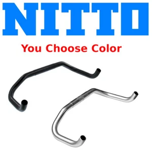 Nitto RB-021 Pursuit Bullhorn Drop Bike Handlebar Black / Silver 420mm TimeTrial - Picture 1 of 8