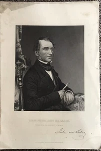 PROFESSOR BARON JUSTUS LIEB Antique Engraving,Signed in the plate 1800s - Picture 1 of 1
