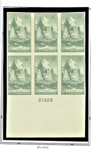 1935 U.S.SPECIAL PRINTING Zion NP  IMPERF Block of 6 Sc#763 M/NH/NG as Issued - Picture 1 of 1