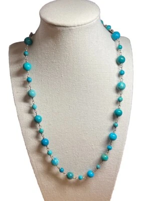 "Collar de eslabones de howlita de plata de ley 925 36""" Foto 1 de 4