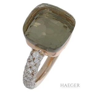 Pomellato Nudo Ring Gr.51 Roségold 18 Karat mit Prasiolith und Diamanten - Bild 1 von 4