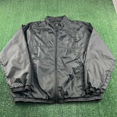 Vintage Nike Full Zip Windbreaker Jacket Mens Large Black Red Tag Baggy 90s Y2K - Image 1 of 4