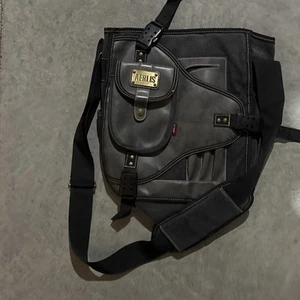Aerlis Schultertasche Leder/Canvas Unisex Grau Textil - Bild 1 von 11