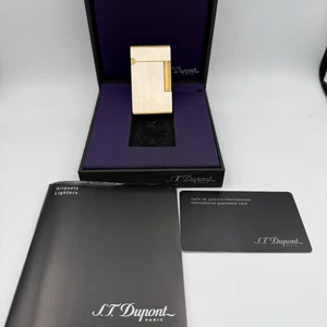 Buen encendedor de gas ping S.T.Dupont plata oro LÍNEA 2 con caja y papel - Imagen 1 de 5