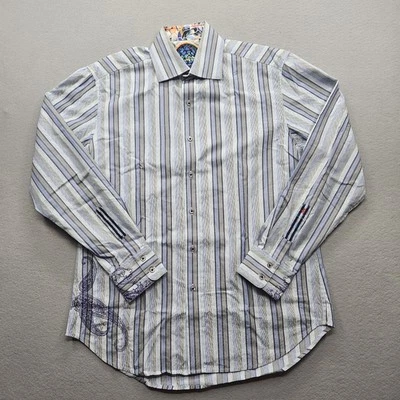 Robert Graham Para Hombre Talla Grande Multicolor Rayas Manga Larga Con Botones Foto 1 de 4