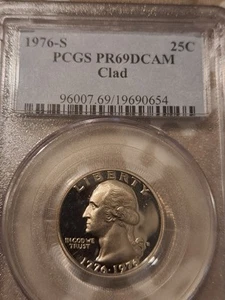 1976-S Deep Cameo Proof Washington Bicentennial Clad Quarter, PCGS PR-69 DCAM - Picture 1 of 4