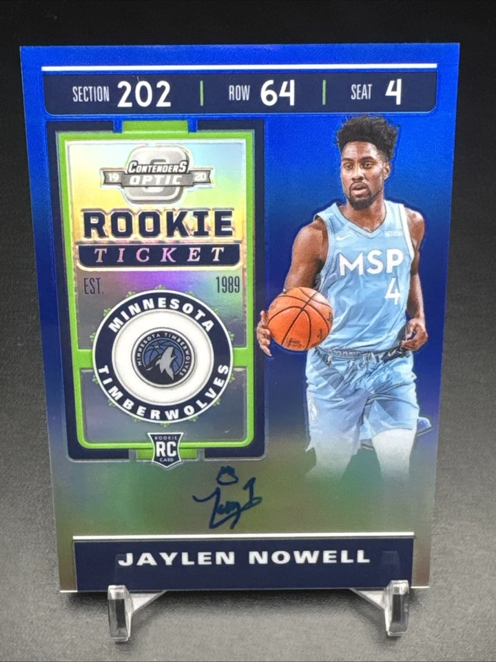2019-20 Panini Contenders Optic Jaylen Nowell Blue Rookie Ticket Auto /99 #136 - Image 1 of 4
