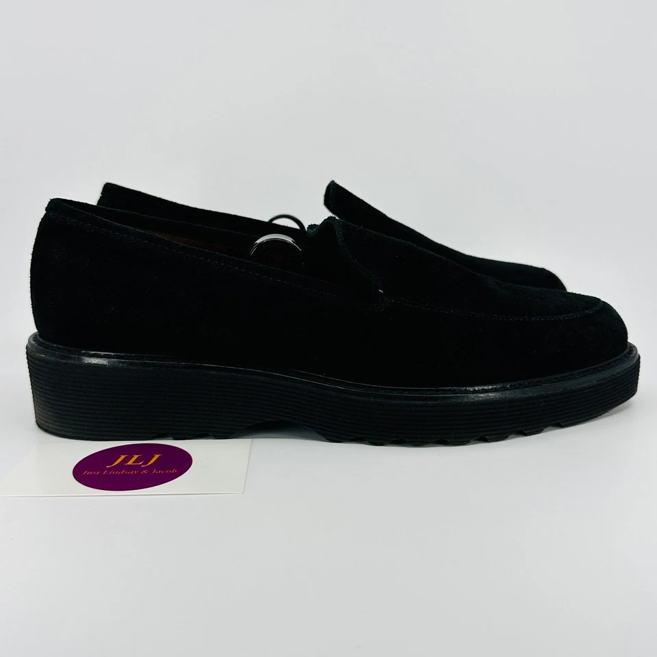 Mocasines sin cordones Aquatalia para mujer Kelsey negros de gamuza resistentes a la intemperie talla 8,5 Foto 1 de 4