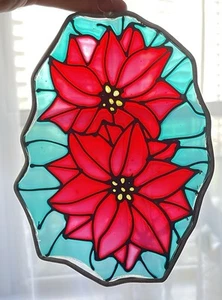 De Colección 7" Vitral Atrapasol - Decoración de Ventana Vacacional Rojo Pascua - Imagen 1 de 7