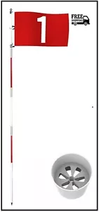 THIODOON Golf Flagstick 6ft Golf Flag and Cup for Yard Pro Detachable Golf Hole - Picture 1 of 4