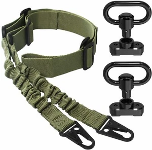 2 Point Sling Adjustable Strap + 2Pcs M-Lok Mlock QD Sling Swivels Quick Mounts - Picture 1 of 12