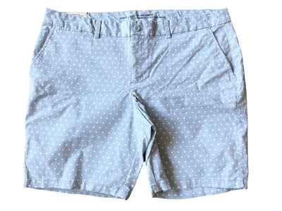 Bermuda Shorts Women Stretch Gap Blue White City 18 Polka Polka dot New XL - Image 1 of 4