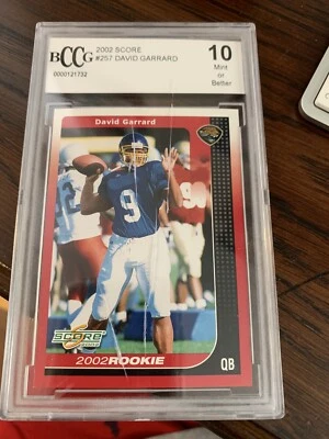 2002 Score #257 David Garrard RC Rookie Card Beckett.com Grade 10 - Jaguars  - Image 1 of 2