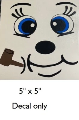 HOLIDAYDECALS4U Snowman face with pipe 5 in x 5 in