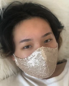 Handmade Sequin Washable Mask-Nose Wire, Adjustable Earloop,Filter Pocket - Picture 1 of 5