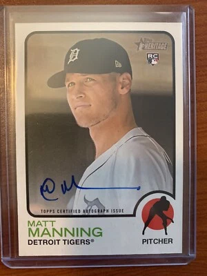 MATT MANNING 2022 Topps Heritage #ROA-MMG REAL ONES AUTOGRAPHS TIGERS RC AUTO - Image 1 of 2