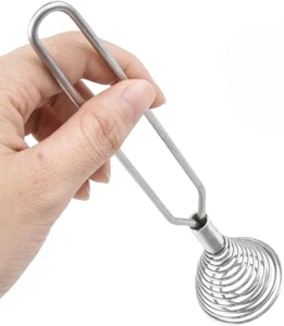 Stainless Steel Spring Coil Whisk Wire Whip Cream Egg Beater Gravy Cream Hand Mi - Picture 1 of 8