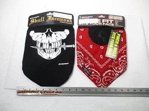 NEW SCHAMPA 1/2 FACE MASK SET OF 2 PIRATE & BANDANNA STYLE 25030351 lm - Picture 1 of 9