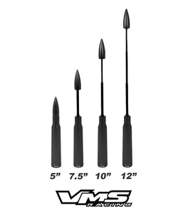 VMS RACING BLACK TELESCOPIC 50 CALIBER BULLET AMMO ANTENNA FOR CHEVY SILVERADO - Picture 1 of 7