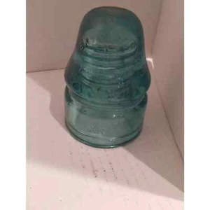 Aqua Cauvet's BROOKFIELD 1 55 Fulton St NY ER Erie Railroad 1870 Glass Insulator - Picture 1 of 6