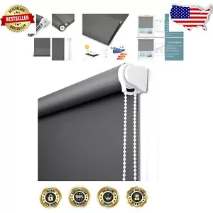 Noise-Reducing Blackout Roller Blinds - Thermal Insulation, Easy Install 49"x68" - Picture 1 of 8