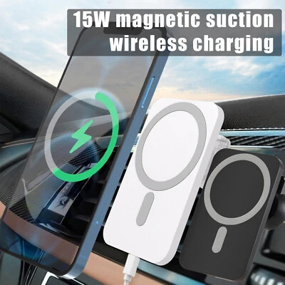 15W Wireless Car Charger Air Vent Magnetic Holder For iPhone XS 12 13 14 Pro Max - Image 1 of 4