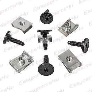 5+5 SET Schrauben + Befestigungsklammer Blechmutter M6 FIAT LANCIA CITROEN ALFA - Bild 1 von 1