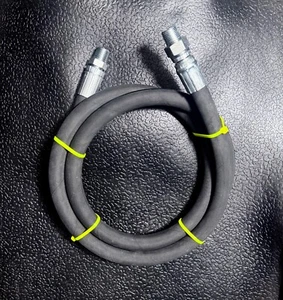 3/8” x 180” Hydraulic Hose Assembly with 3/8 MALE PIPE Ends, 1 NPT SWIVEL END - Picture 1 of 3