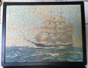 Antique  Tru-Fit Jigsaw Puzzle 367 pcs w/ Orig Box - Sailing Ship - Picture 1 of 3