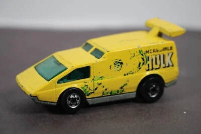 Vintage 1976 Hot Wheels YELLOW Incredible Hulk Spoiler Sport Hong Kong LQQK - Image 1 of 4