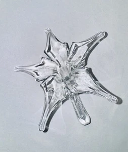 Mundgeblasene Glas Blume Briefbeschwerer klar 5 Punkt Blütenblätter Hamon Glass Co. - Bild 1 von 3