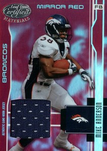 2003 Leaf Certified Materials Mirror Red Card #39 Mike Anderson Jsy /150