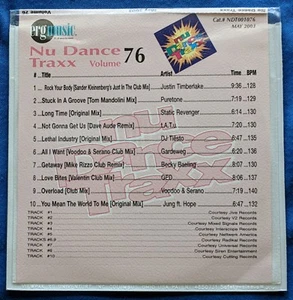 ERG Nu Dance 76 CD Promo 10 Mixes Justin Timberlake Becky Baeling Dave Aude 2003 - Foto 1 di 5