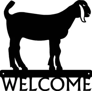 Letrero de bienvenida o nombre de cabra nubia - Hecho en América - Decoración exterior - Imagen 1 de 4