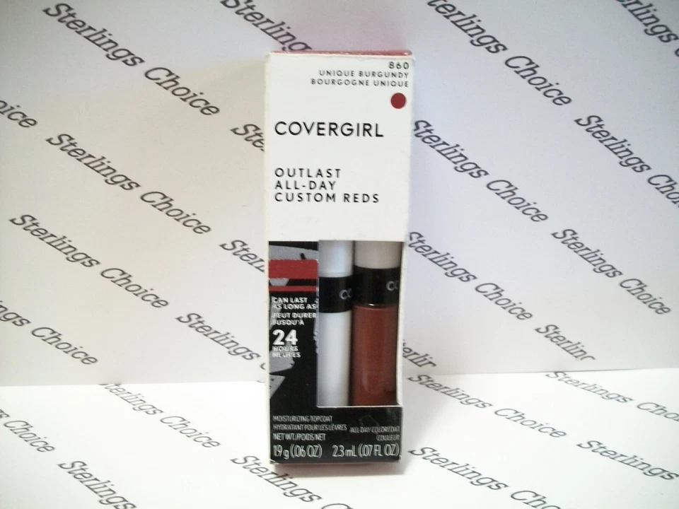 COVERGIRL Outlast All Day Lip Color 2 Canyon 626 Custom Reds Unique Burgundy 860
