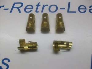 IGNITION LEAD DISTRIBUTOR BRASS TERMINAL X 5 HT STRAIGHT PUSH IN TYPE 8MM 7MM - Picture 1 of 2