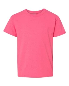 NEW Gildan YOUTH Heavy Cotton Plain Crew Neck Short Sleeves T-Shirt 5000B - Picture 1 of 152