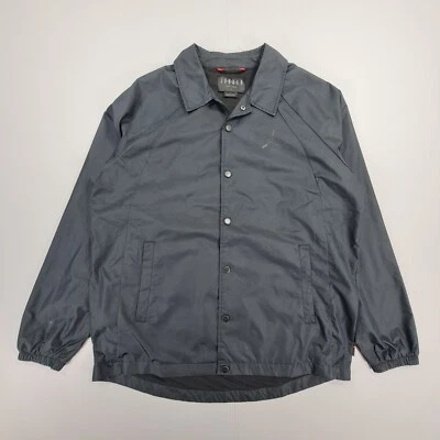 Jordan Mens Overshirt Black Large Lightweight Snap Front Wings Coaches 882893 - Image 1 of 4