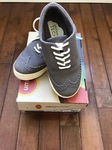 UMI Boys Wing Tip Oxford Gray Dress Sneaker Shoe PRESTON Mint Leather Size 11.5 - Picture 1 of 8