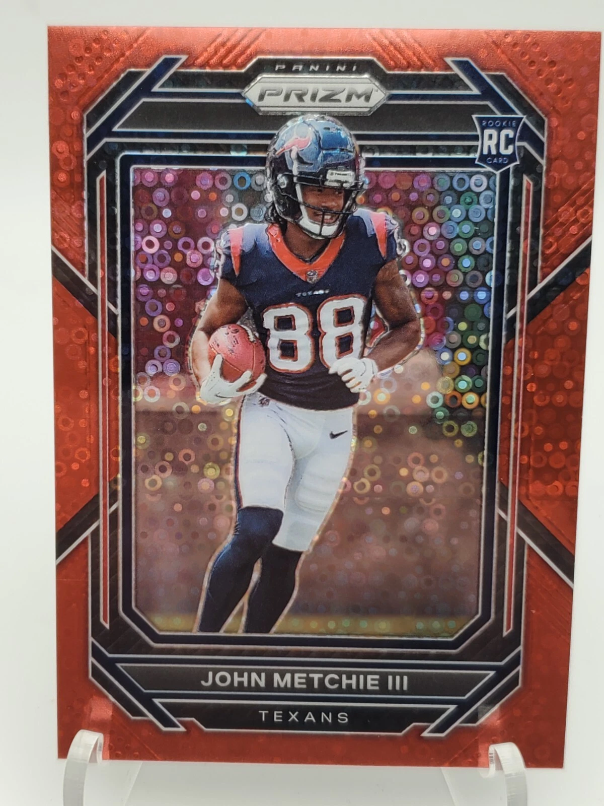 2022 Panini Prizm Red Disco No Huddle /50 John Metchie III #316 Rookie RC