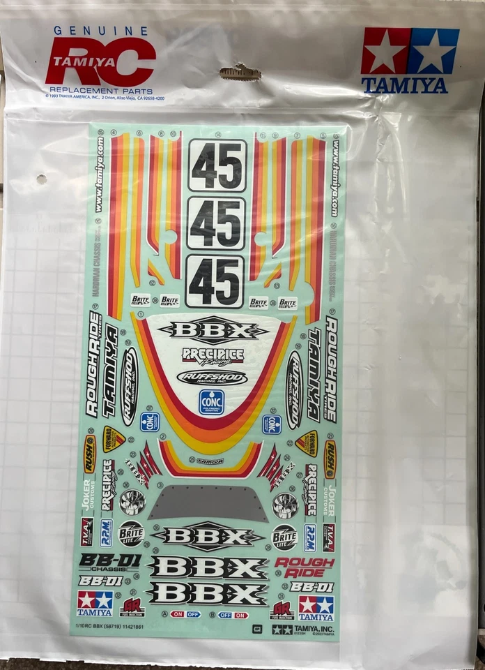 Tamiya RC Sticker Decal Set for 1:10 BBX Buggy: 58719 # 1421861 - Image 1 of 1