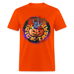 Halloween Trick Or Treat Pumpkin Head T Shirt - Picture 1 of 12