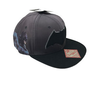 Bioworld Men’s Licensed Batman Metallic Embroidery Lace Snapback Hat O/S Black/Grey 