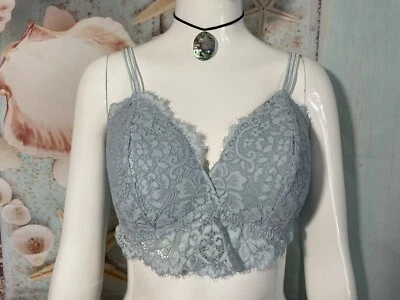 GILLIGAN & OMALLEY LACE TRIANGLE BRALETTE BRA WIRELESS SZ XL LIGHT BLUE EUC - Image 1 of 4