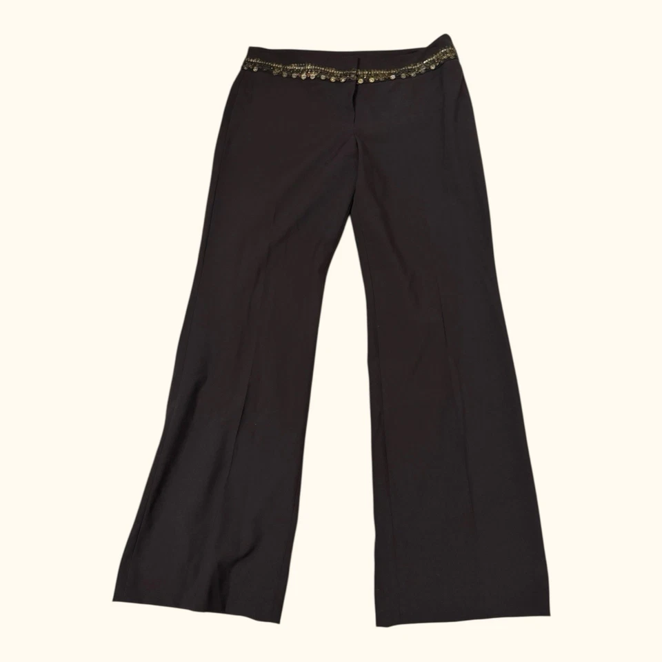 Женские расклешенные брюки-бутлег Cambio Modern Classics размер 10 коричневые с украшенной талией - Изображение 1 из 4