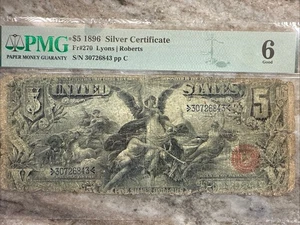 1896 5 educational silver certificate, Fr. 270 (Lyons/Roberts) PMG G6 - Picture 1 of 8