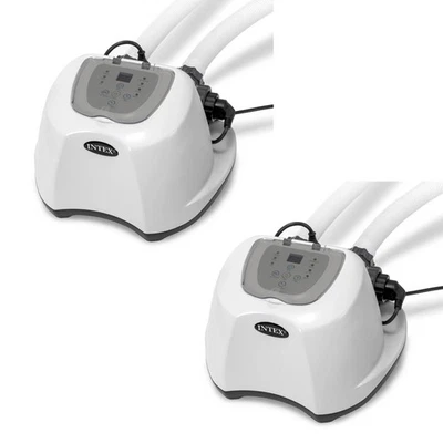 Sistema de agua salada transparente Intex Krystal para piscinas sobre el suelo, paquete de 2 Foto 1 de 4