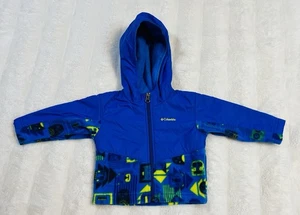Chaqueta Columbia Infantil 6-12 Meses Azul Con Capucha Cremallera Caras de Animales *USADA EN EXCELENTE ESTADO* - Imagen 1 de 16