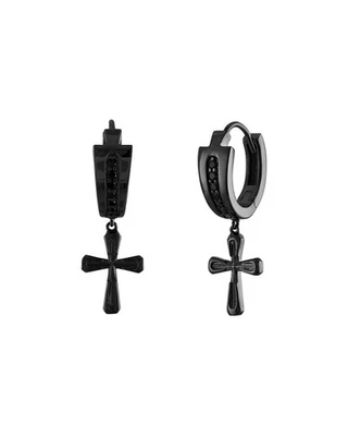 Pendientes Bulova Icon Diamante Negro Aro Cruzado Colgante BVE1005-GGSAA Foto 1 de 2